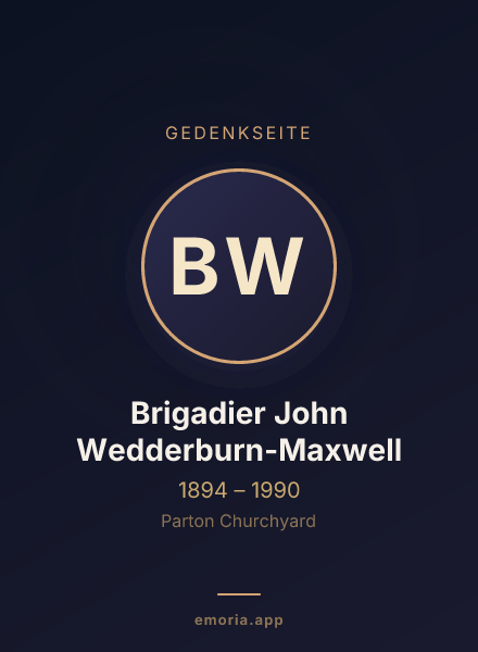 Gedenkportrait von Brigadier John Wedderburn-Maxwell
