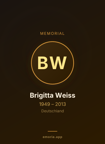 Memorial portrait of Brigitta Weiss