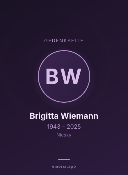 Gedenkportrait von Brigitta Wiemann