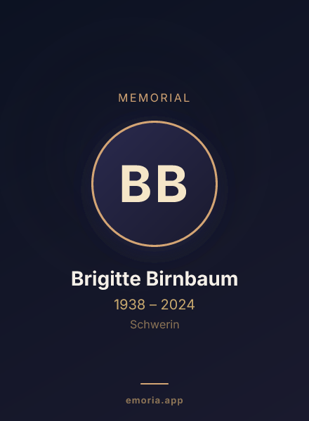Memorial portrait of Brigitte Birnbaum