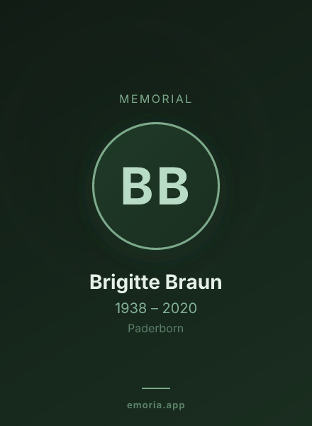 Memorial portrait of Brigitte Braun