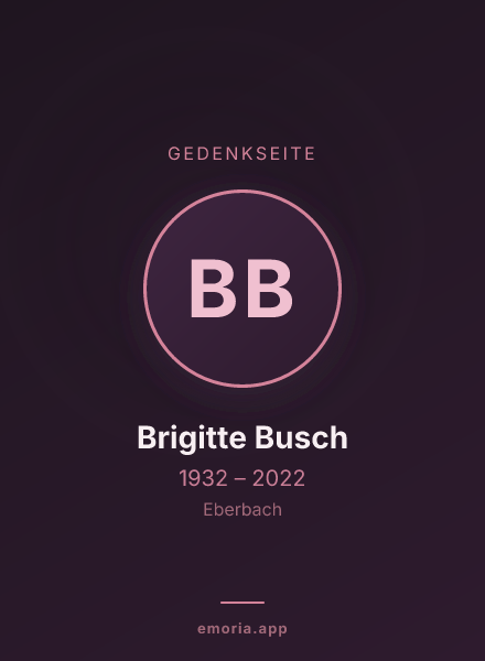 Gedenkportrait von Brigitte Busch