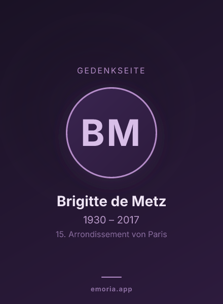 Gedenkportrait von Brigitte de Metz