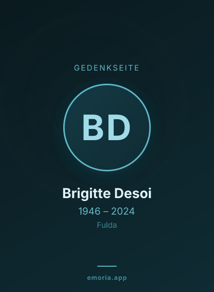 Gedenkportrait von Brigitte Desoi