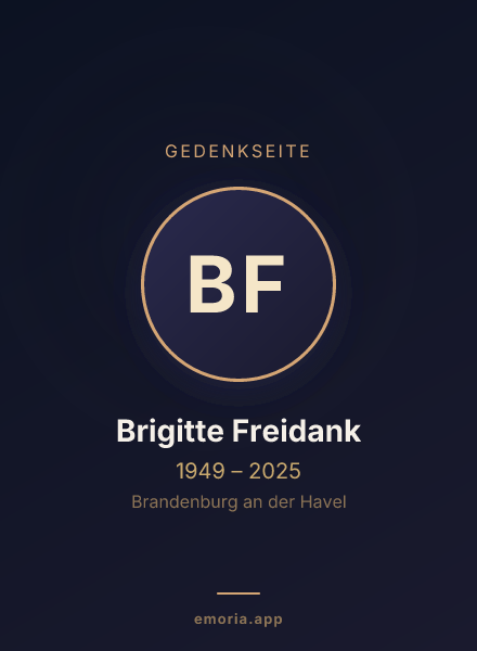 Gedenkportrait von Brigitte Freidank