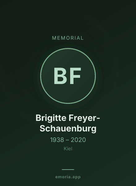 Memorial portrait of Brigitte Freyer-Schauenburg
