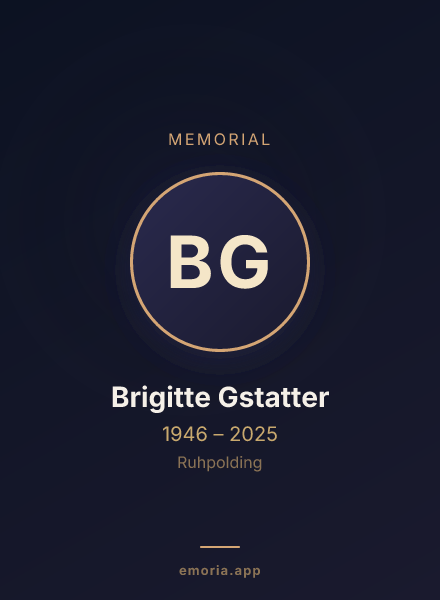 Memorial portrait of Brigitte Gstatter