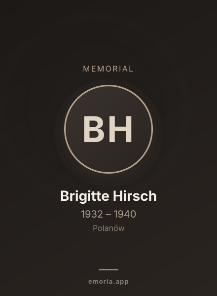Memorial portrait of Brigitte Hirsch