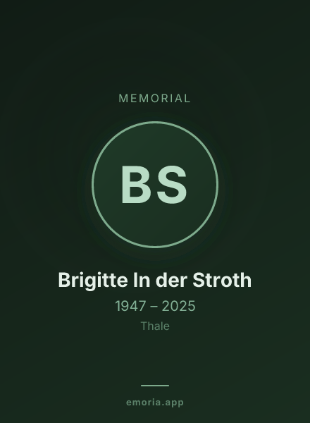 Memorial portrait of Brigitte In der Stroth