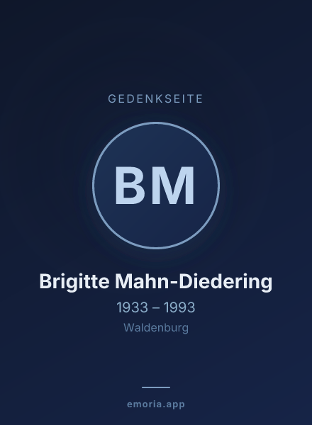 Gedenkportrait von Brigitte Mahn-Diedering