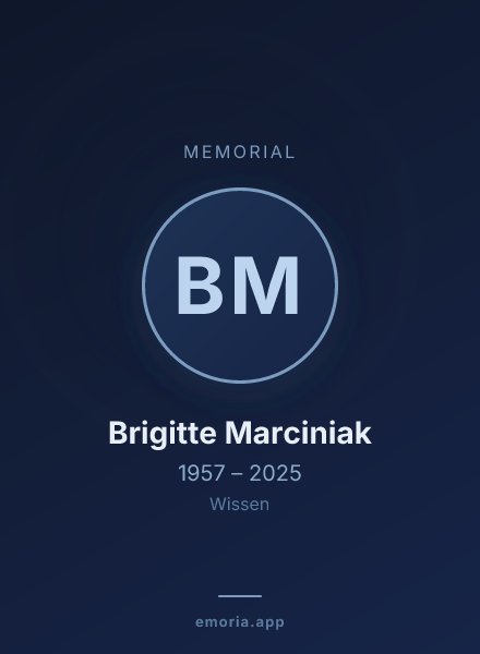 Memorial portrait of Brigitte Marciniak