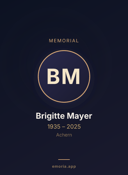 Memorial portrait of Brigitte Mayer