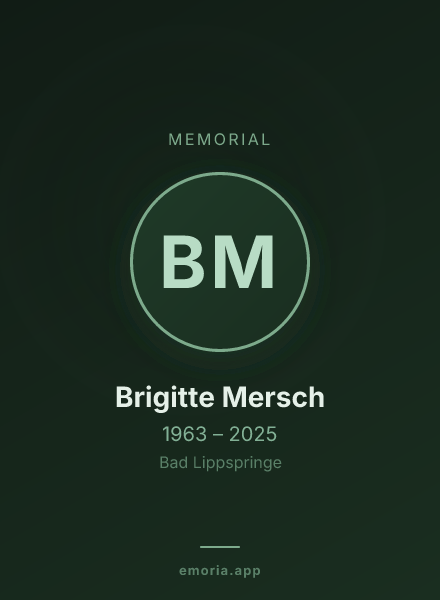 Memorial portrait of Brigitte Mersch