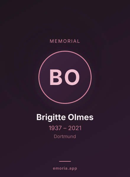 Memorial portrait of Brigitte Olmes