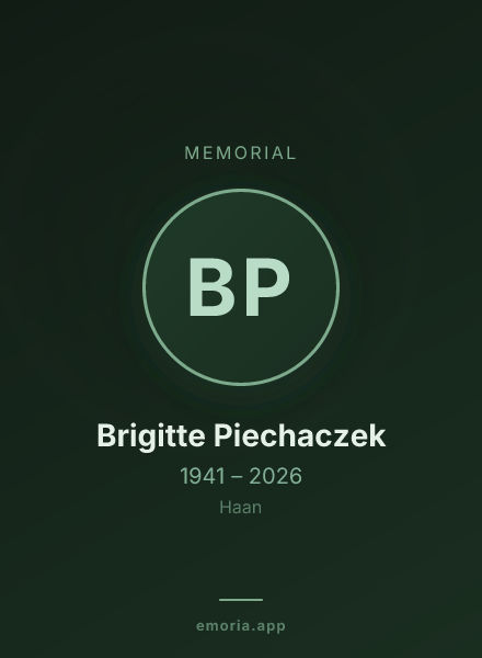 Memorial portrait of Brigitte Piechaczek