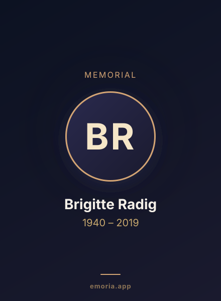 Memorial portrait of Brigitte Radig