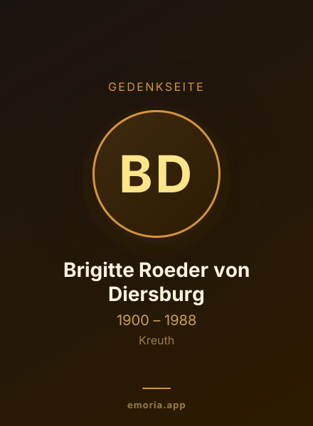 Gedenkportrait von Brigitte Roeder von Diersburg