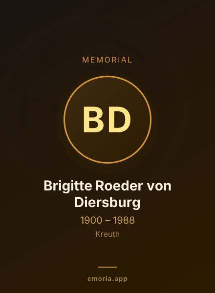 Memorial portrait of Brigitte Roeder von Diersburg