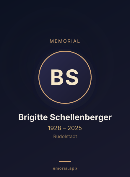 Memorial portrait of Brigitte Schellenberger