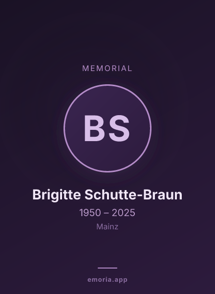 Memorial portrait of Brigitte Schutte-Braun