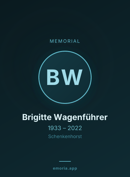 Memorial portrait of Brigitte Wagenführer
