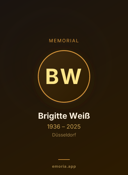 Memorial portrait of Brigitte Weiß