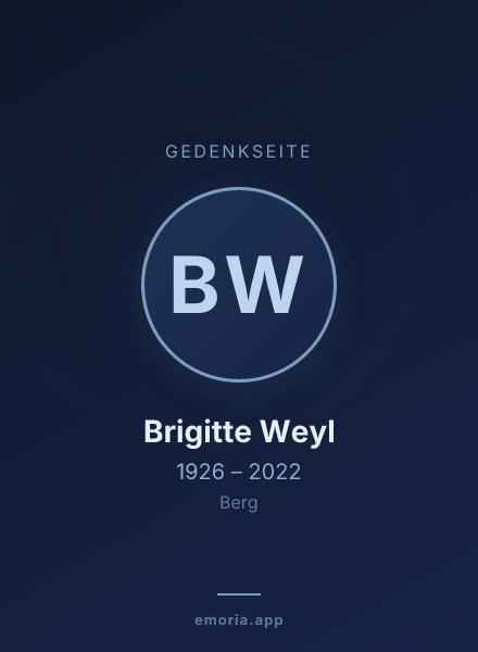 Gedenkportrait von Brigitte Weyl