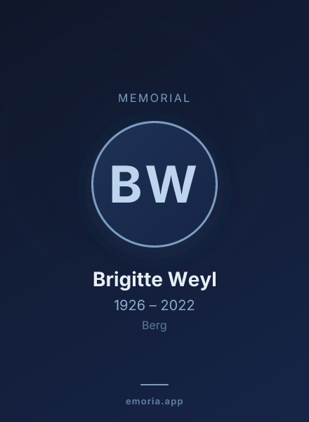 Memorial portrait of Brigitte Weyl