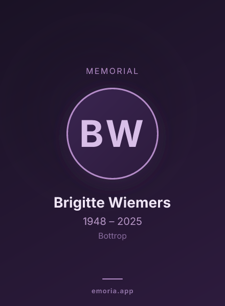 Memorial portrait of Brigitte Wiemers