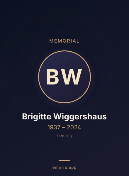 Memorial portrait of Brigitte Wiggershaus