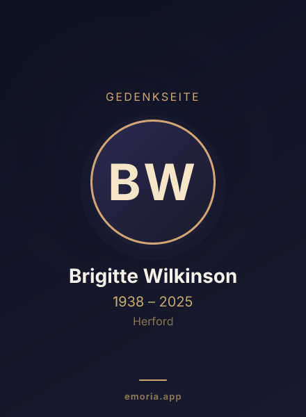 Gedenkportrait von Brigitte Wilkinson