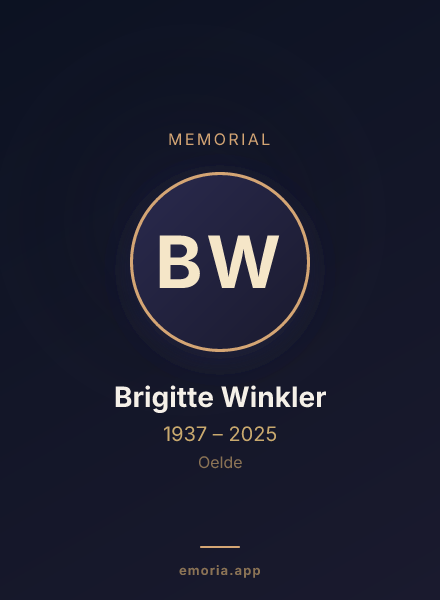 Memorial portrait of Brigitte Winkler