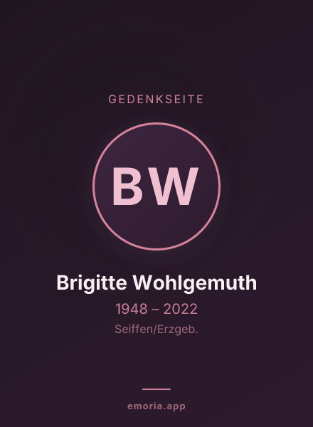 Gedenkportrait von Brigitte Wohlgemuth