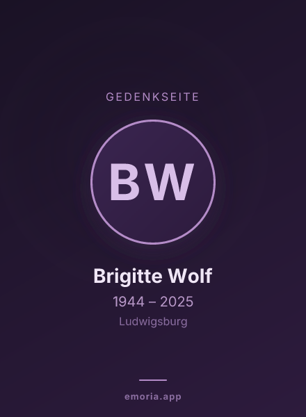 Gedenkportrait von Brigitte Wolf