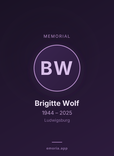 Memorial portrait of Brigitte Wolf