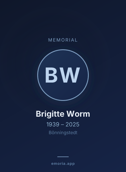 Memorial portrait of Brigitte Worm