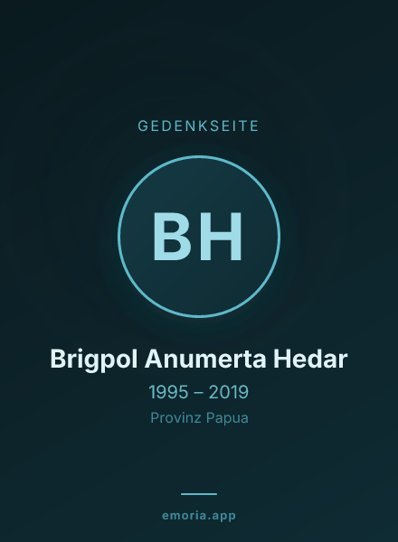 Gedenkportrait von Brigpol Anumerta Hedar