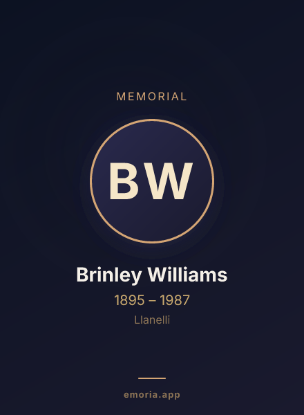 Memorial portrait of Brinley Williams