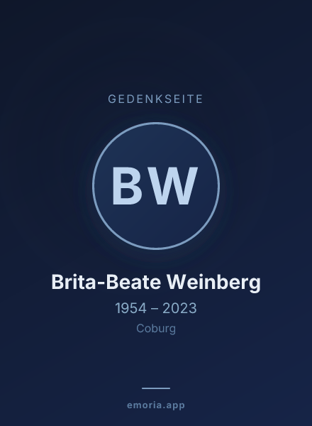 Gedenkportrait von Brita-Beate Weinberg
