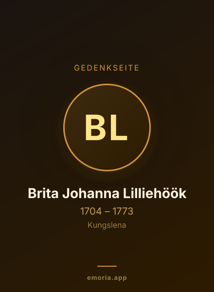 Gedenkportrait von Brita Johanna Lilliehöök