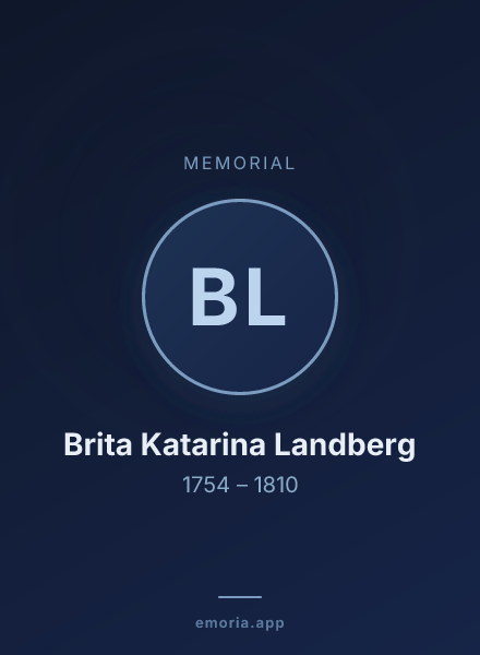 Memorial portrait of Brita Katarina Landberg