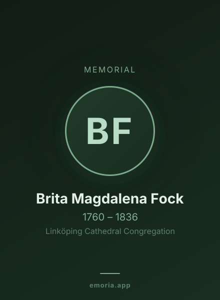 Memorial portrait of Brita Magdalena Fock