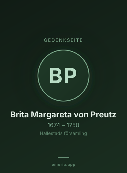Gedenkportrait von Brita Margareta von Preutz