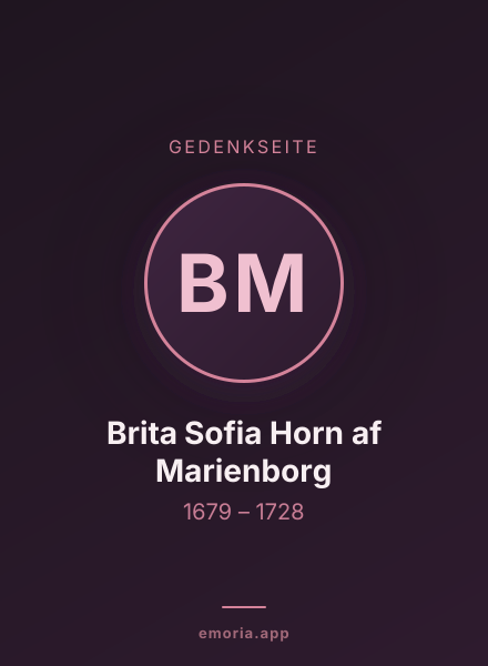 Gedenkportrait von Brita Sofia Horn af Marienborg