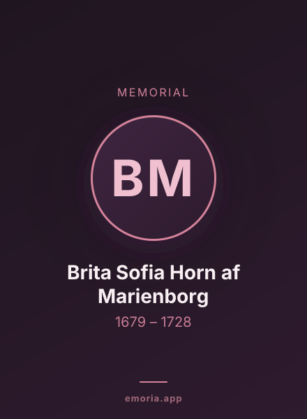 Memorial portrait of Brita Sofia Horn af Marienborg