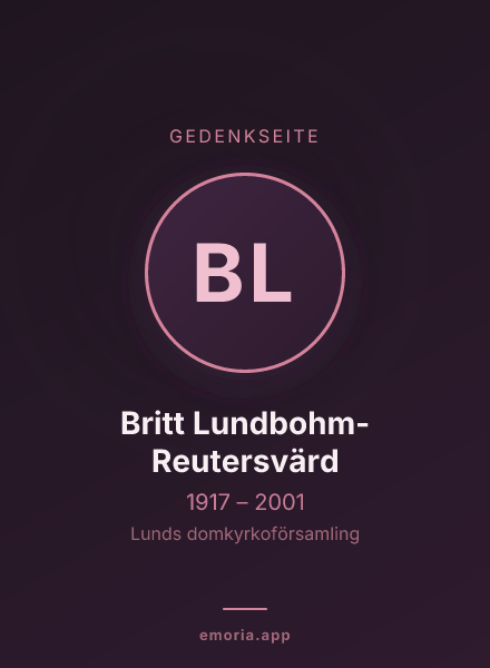 Gedenkportrait von Britt Lundbohm-Reutersvärd