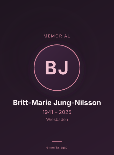 Memorial portrait of Britt-Marie Jung-Nilsson