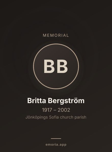 Memorial portrait of Britta Bergström