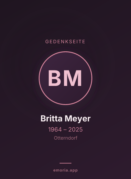 Gedenkportrait von Britta Meyer
