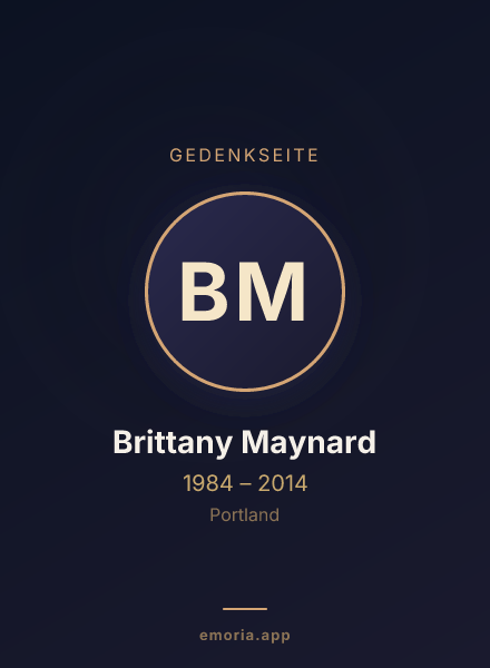 Gedenkportrait von Brittany Maynard
